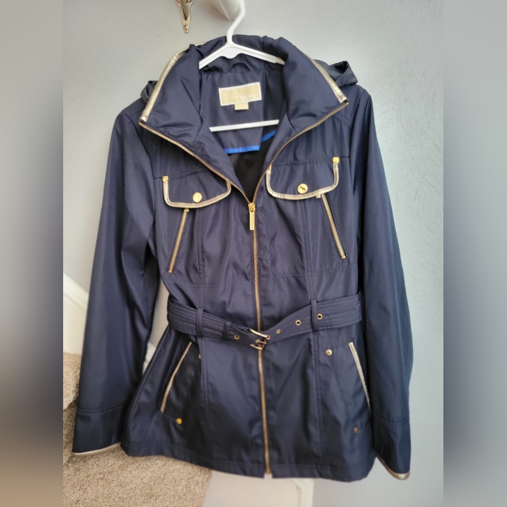 Michael kors navy blue lightweight rain jacket size s small